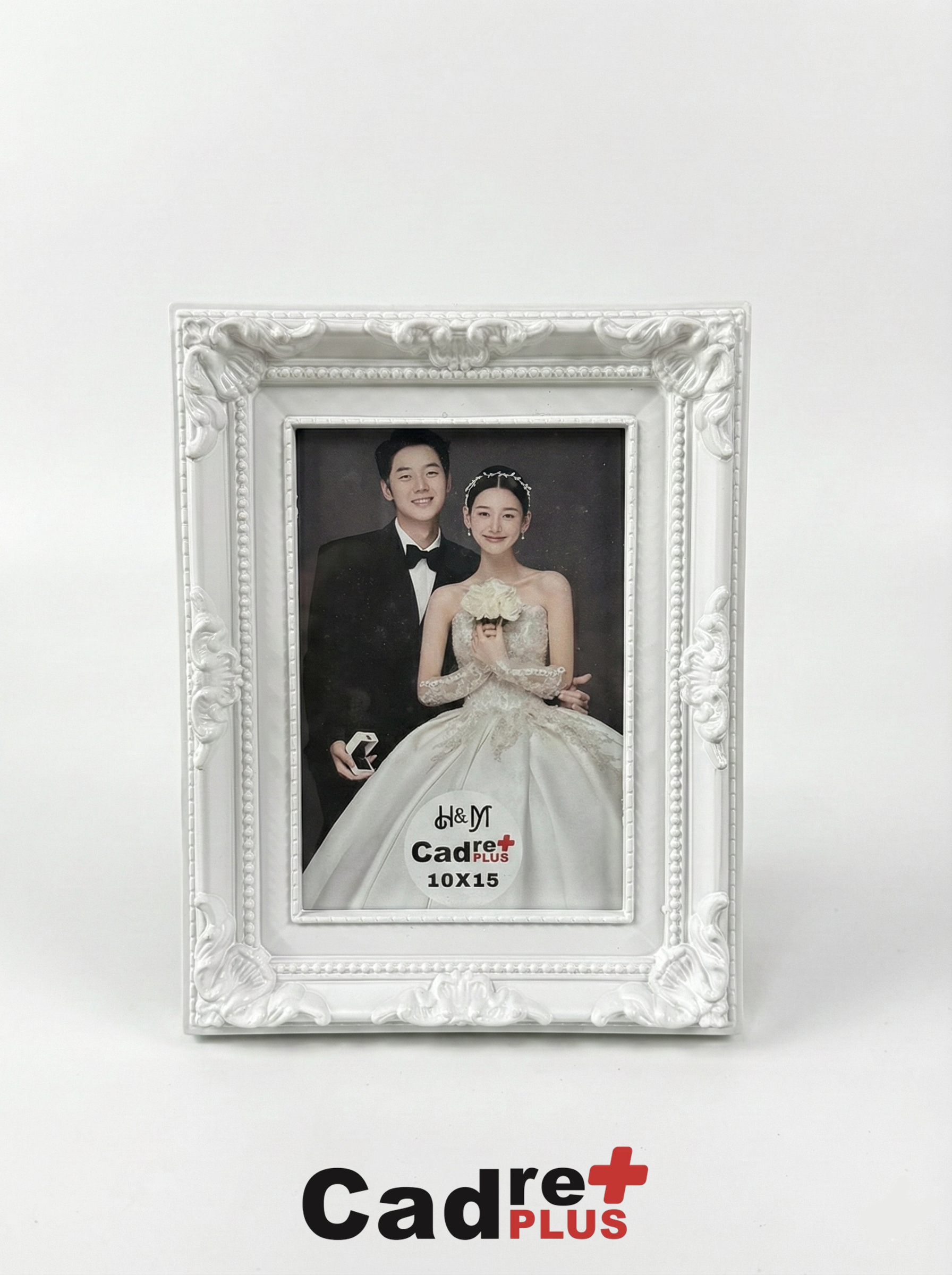 Cadre Baroque Blanc – 10x15 cm