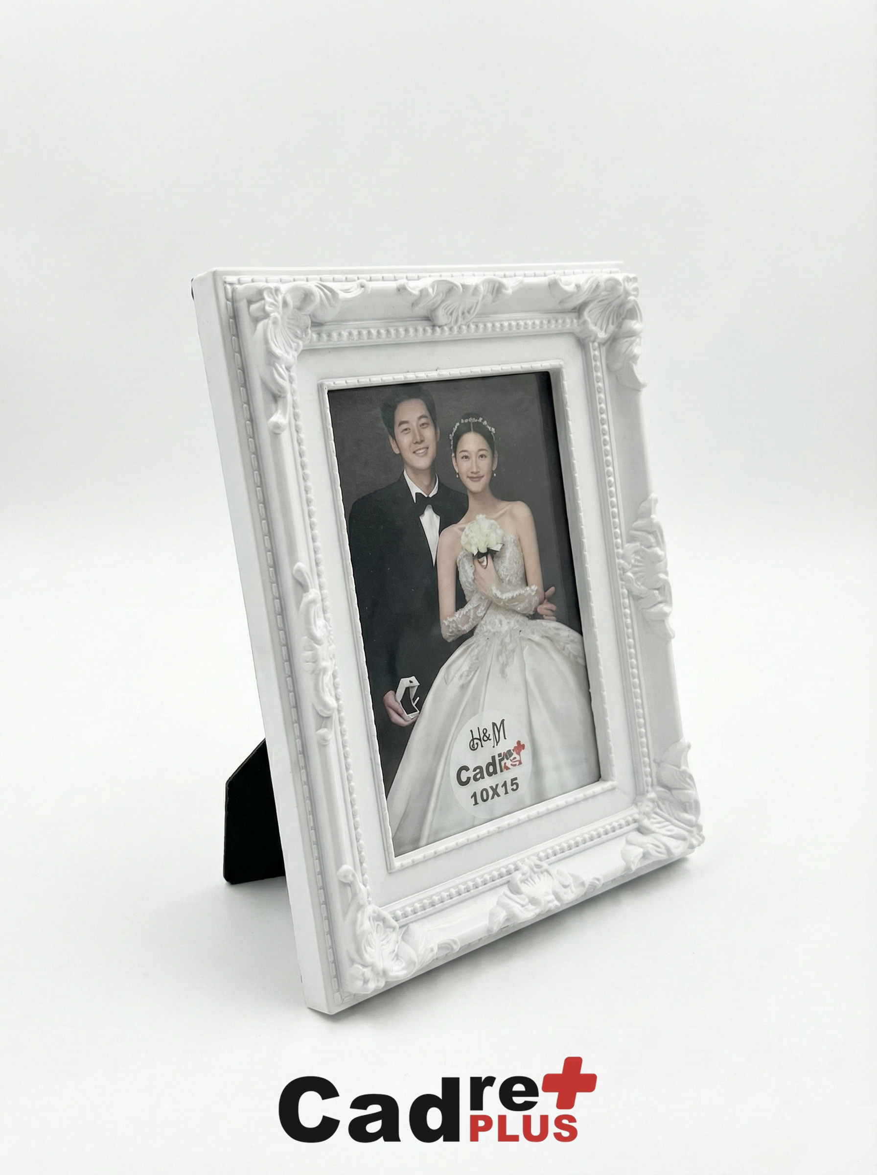 Cadre Baroque Blanc – 10x15 cm